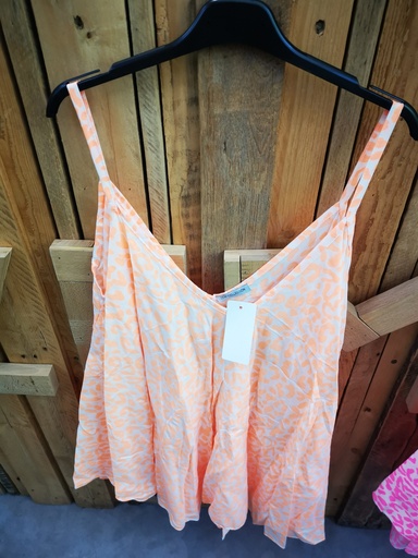 Top fines bretelle Léa Orange fluo