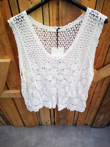 Blouse crochet Maé Blanc