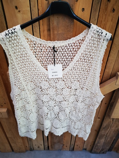 Blouse crochet Maé Beige