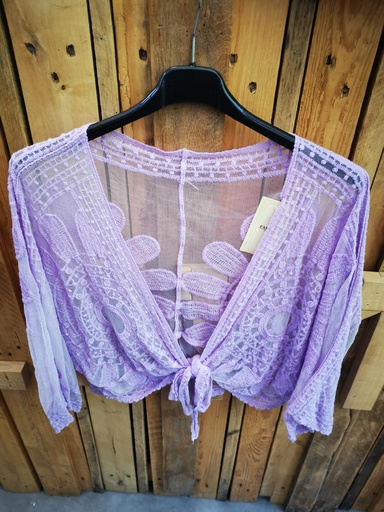 Gilet dentelle Trinity Lilas