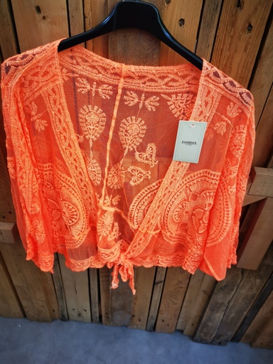 Gilet dentelle Trinity Orange fluo