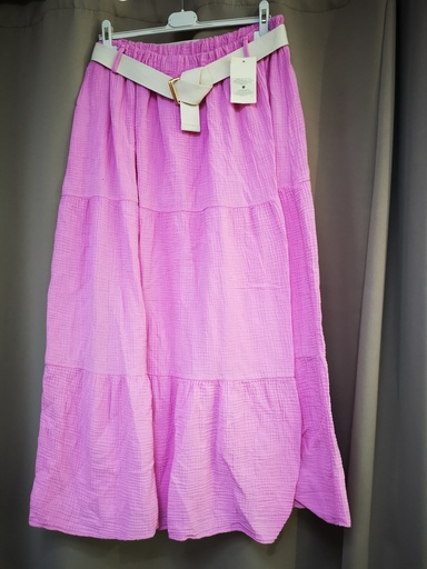 Jupe gaze de coton Rose