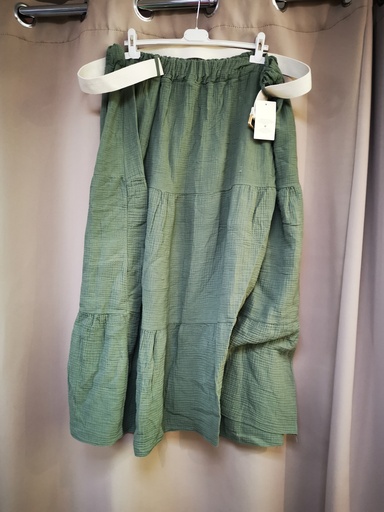Jupe gaze de coton Kaki