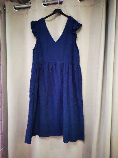 Robe courte unie marine L