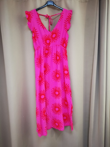 Robe longue soleil fuchsia