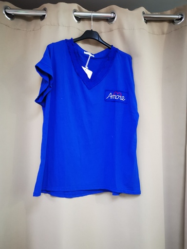 T-shirt amore bleu roi