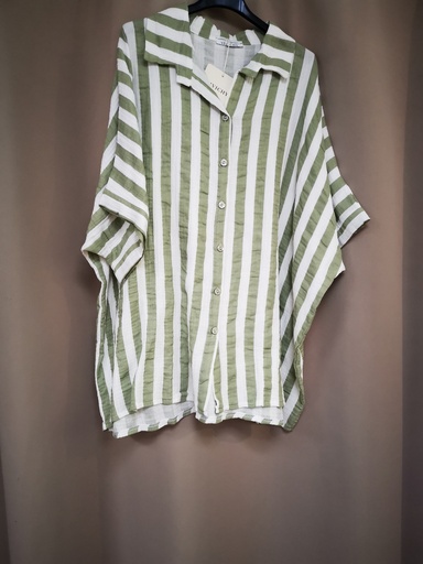 Chemise lignée kaki