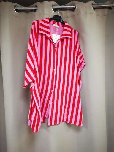 Chemise lignée rouge