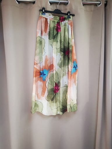 Jupe longue tencel fleurie "Ambre"