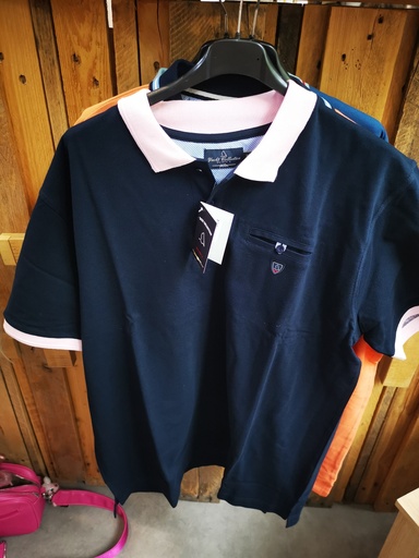 Polo Luc marine/rose 4xl