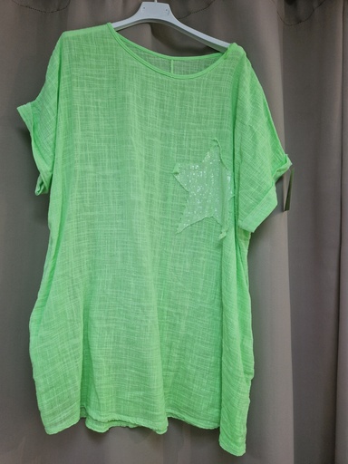 T-shirt "Fogo" étoile vert fluo 