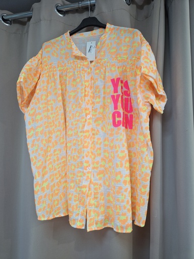 Chemise "yes you can"orange fluo