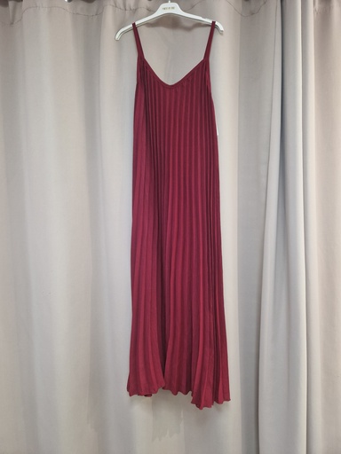 Robe plissée "Montana" bordeau