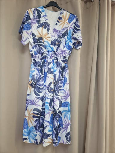 Robe tropicale bleue