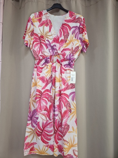 Robe tropicale fuchsia
