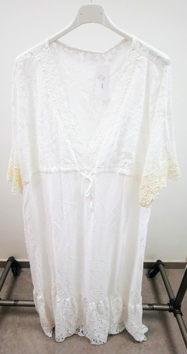 Robe "Azélie" blanche dentelle 