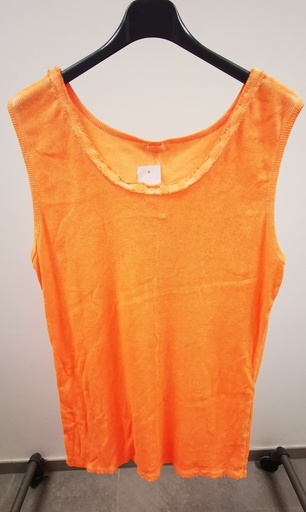 Top coton "Amara" orange fluo