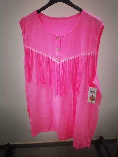 Top "Cléa" rose fluo
