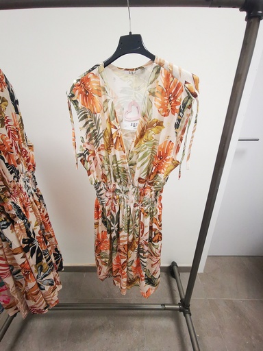 Robe courtes AVA "maillot  kaki-orange