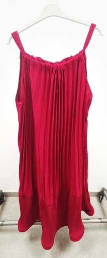 Robe plissée "Leslie" bordeaux