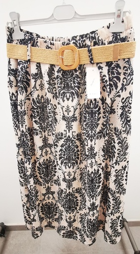 Jupe "Baroque" Noir & Beige
