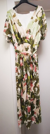 Robe longue GT "Thelma" Tons kaki-rose