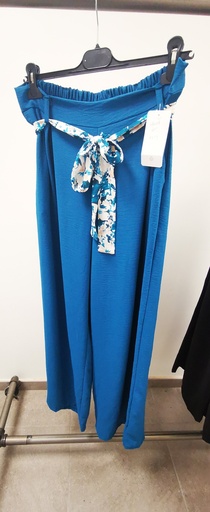 Pantalon uni "Mona" PT Bleu Canard 