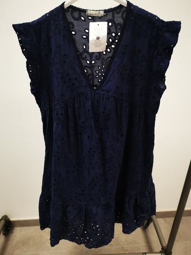 Robe Laura marine broderie anglaise 