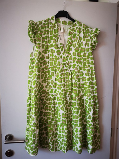 Robe Léopardine vert anis