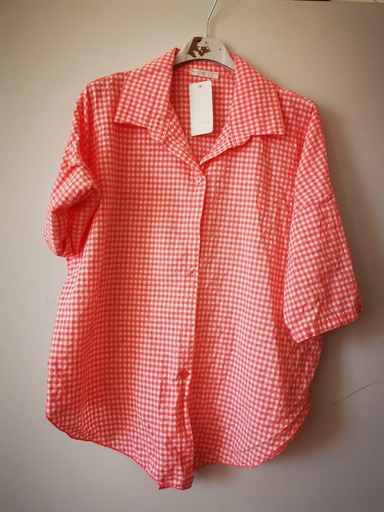 Chemise vichy corail