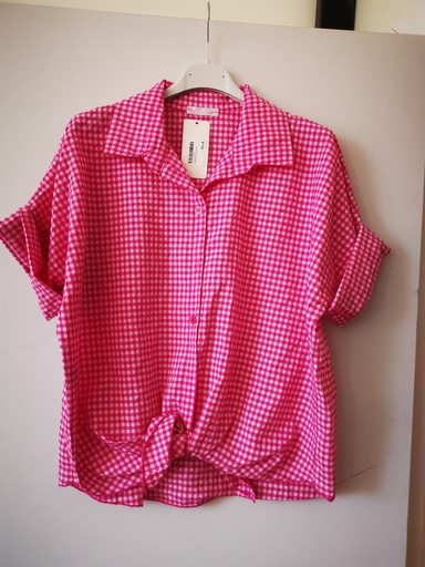 Chemise vichy fuchsia