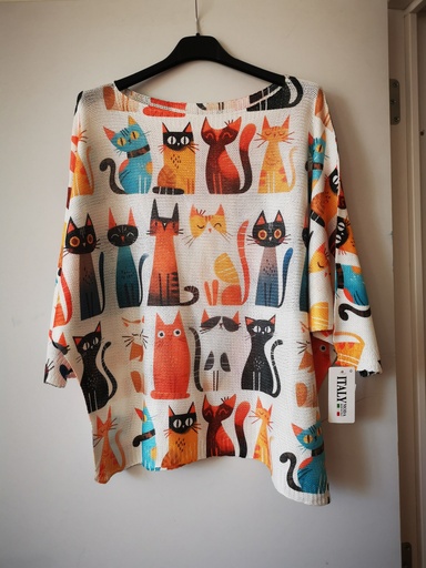 Pull maille chat-multi