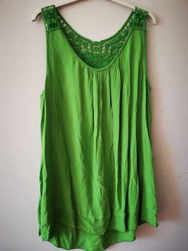 Top crochet vert anis