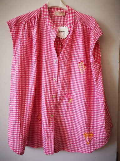 Chemise vichy cactus rose