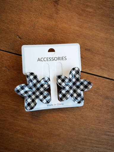 Duo Pinces vichy noir et blanc