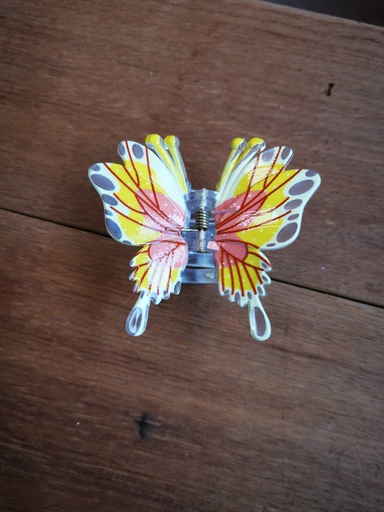 Grande pince "papillons" orange/jaune 