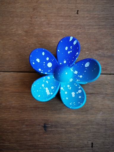 Grande pince "marguerite" tachetée turquoise