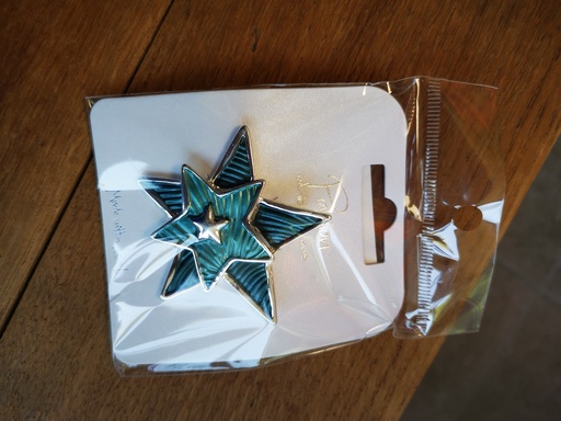 Broche aimantée Etoile turquoise