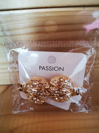 Décoration pour boutons doré Coccinelle strass