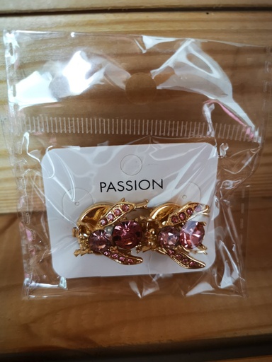 Décoration pour boutons doré Abeille strass rose