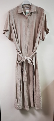 Robe en gaze de coton "Callista" Beige