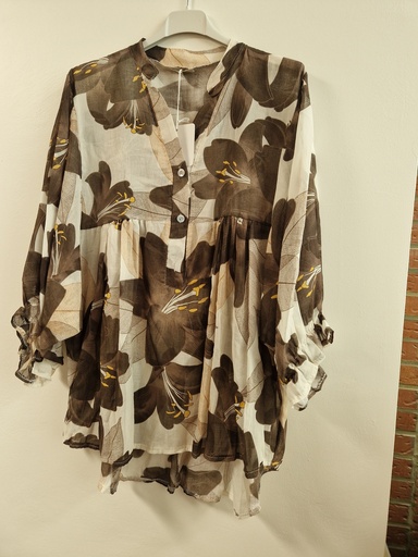 Blouse voile Alicia chocolat
