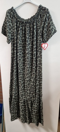 Robe léopard kaki