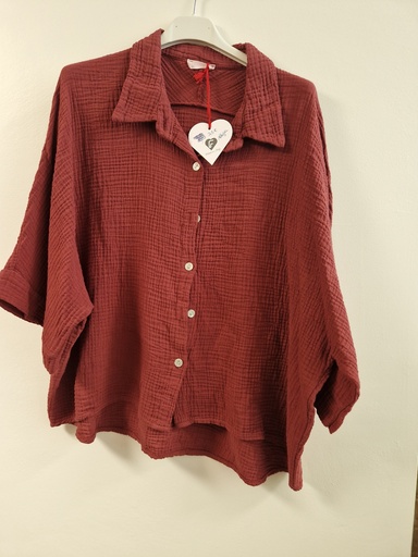 Chemise Allegra gaze de coton Bordeaux
