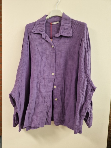 Chemise Madeleine gaze coton mauve