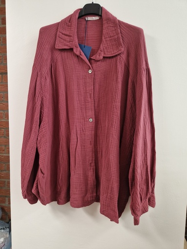 Chemise Madeleine gaze coton pourpre