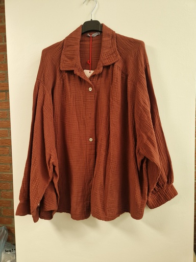 Chemise Madeleine gaze coton rouille