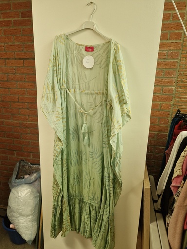 Long gilet "Lénia" vert eau