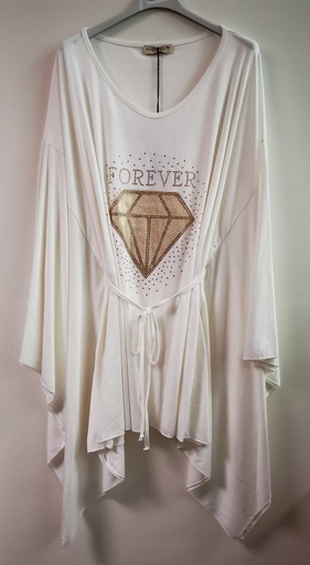 Tunique poncho "Claudette" Blanc