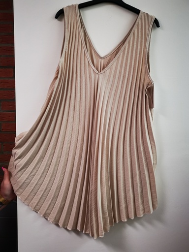 Top plissé "Loisia" beige